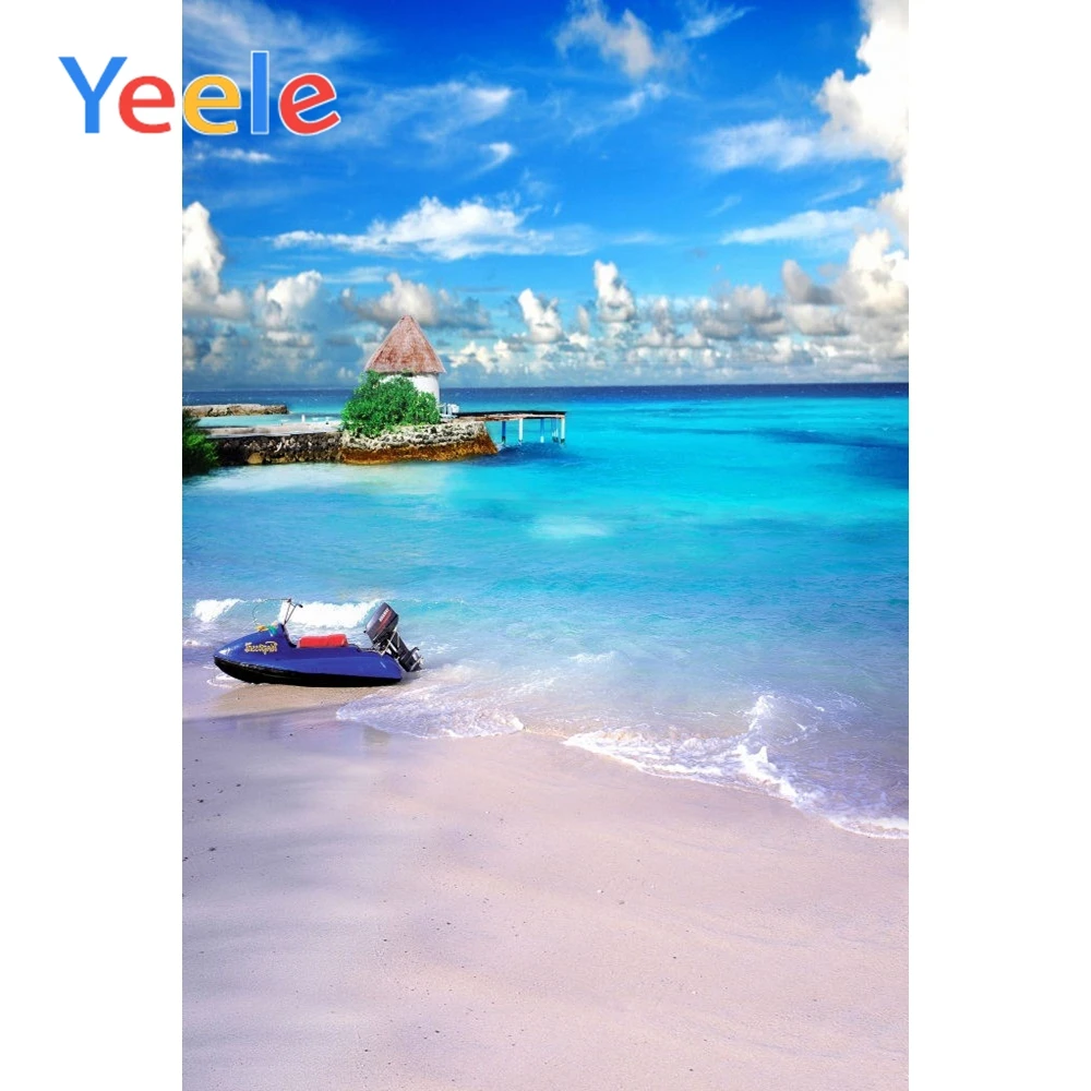 

Yeele Tropical View Seaside Vacation Wedding Portrait Photography Backdrops Beach Wave Photographic Backgrounds For Photo Studio