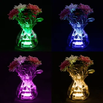 Battery operated 10leds rgb led submersible light underwater night lamp garden swimming pool light for wedding party vase bowl