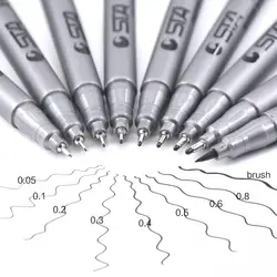 9 шт. 0,4 мм на водной основе тонкой линии Набор для рисования надписи ручка для школы офис Живопись Написание Перманентный маркер