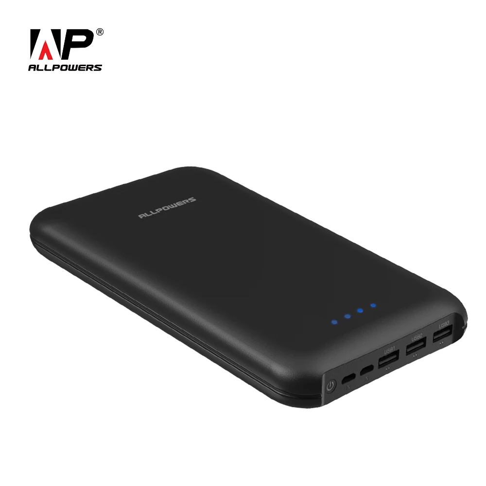 

ALLPOWERS Power Bank 30000mAh Portable Phone External Battery Pack 3 USB Output 4A Input Quick Charging for Mobile Phone iPhone