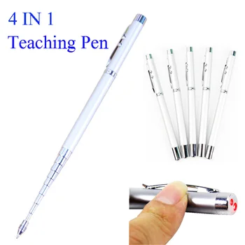 

4 in 1 Multifunction Laser Teaching Ballpoint Pen 9 Sections Multi-section Adjustable Metal Telescopic Magic Baton Teacher Pen