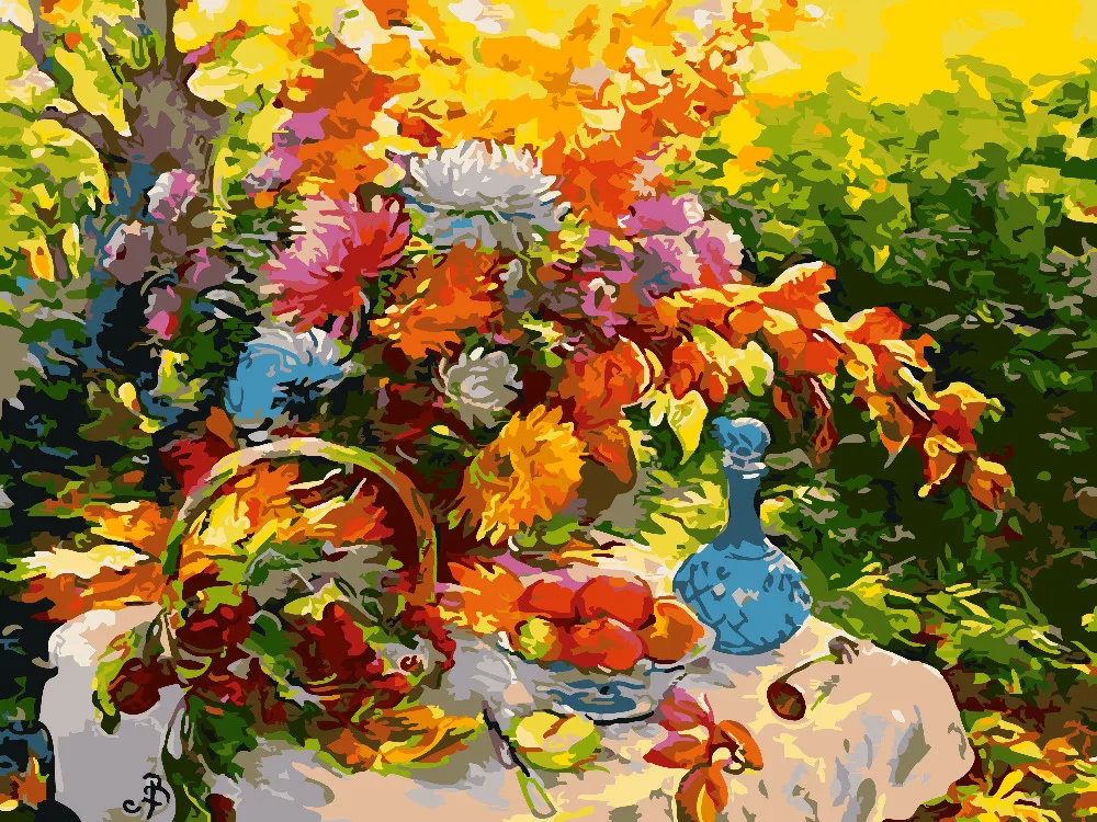 HQ Backyard Garden Flower Fruits Painting By Numbers Acrylic Paint By Numbers HandPainted Oil