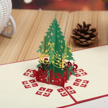 

Factory direct stereo hollowed out Christmas cards creative new year card can be customized drawings and samples