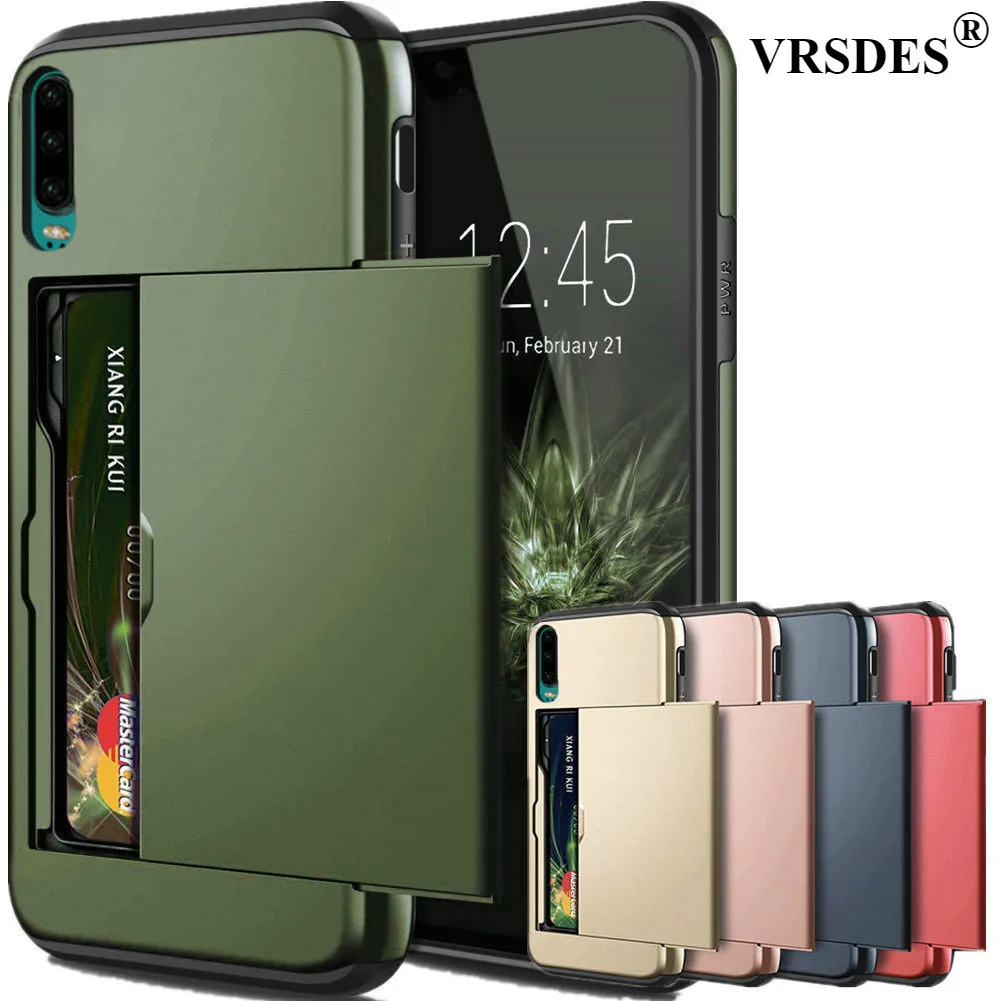 

Business Phone Case For Huawei P30 Pro P30 Case Slide Armor Wallet Card Slots Holder Cover For Huawei P30 P30Pro For P30pro Capa