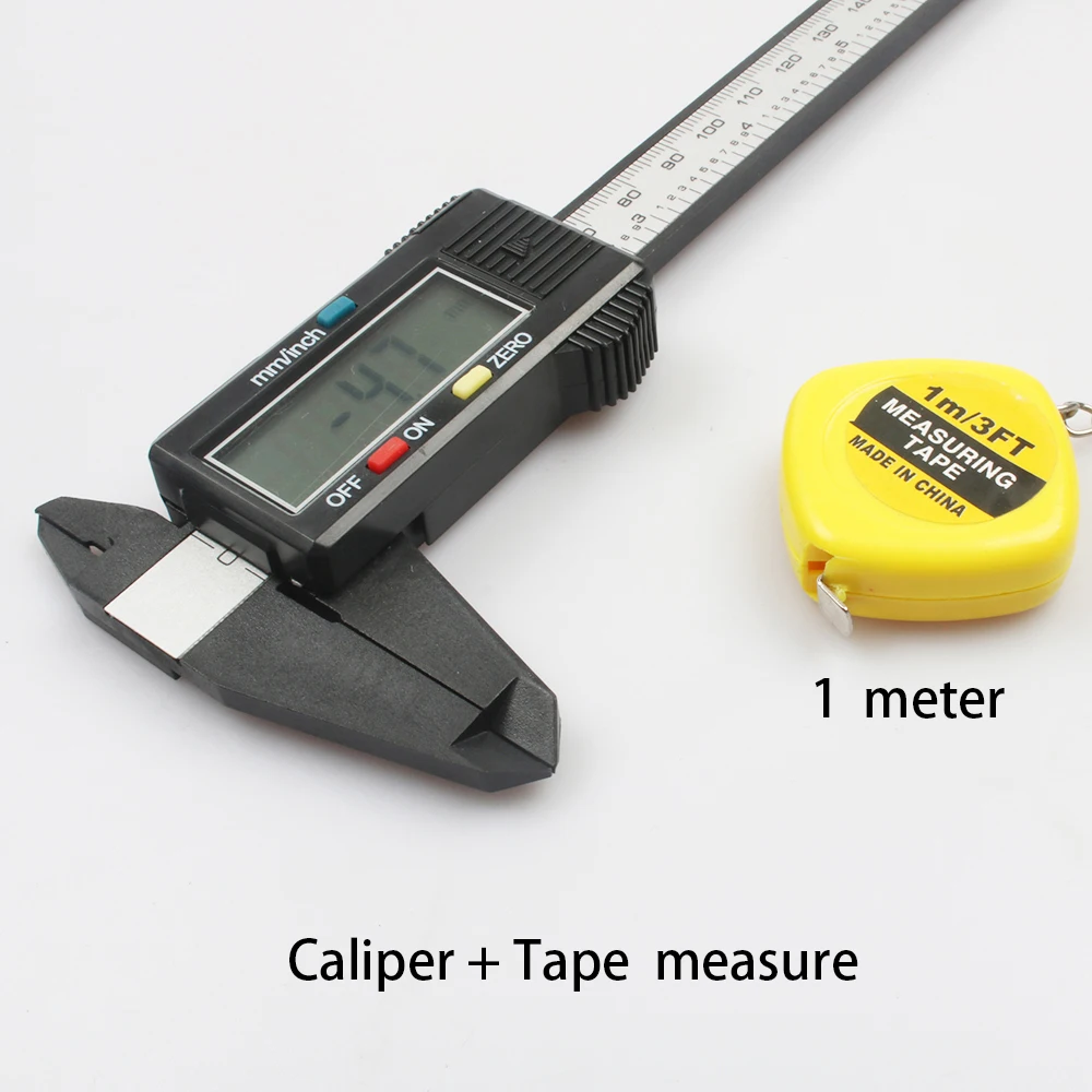 New Arrival 150mm 6 inch LCD Digital Electronic Carbon Fiber Vernier Caliper Gauge Micrometer Measuring Tool 1m tape measure