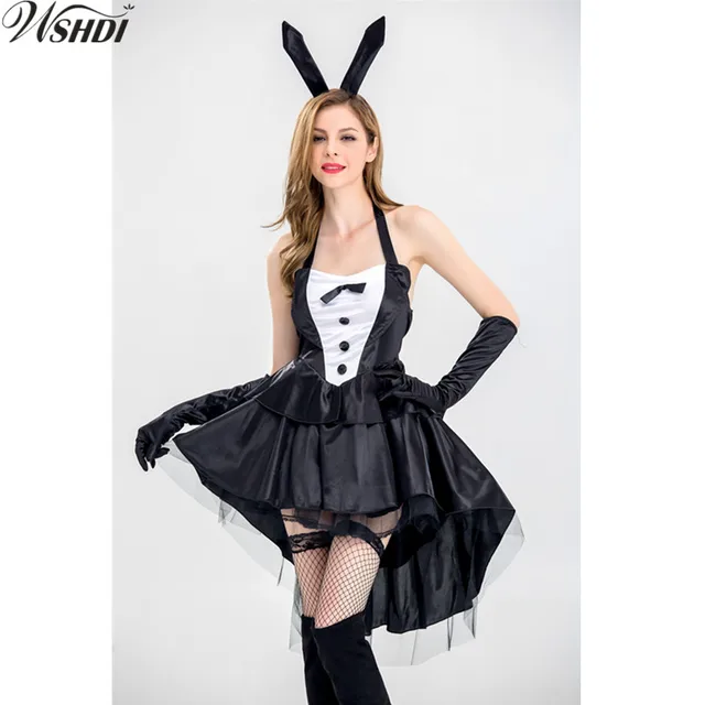 Rabbit Costumes Holloween Black Women S Sexy Bunny Girl