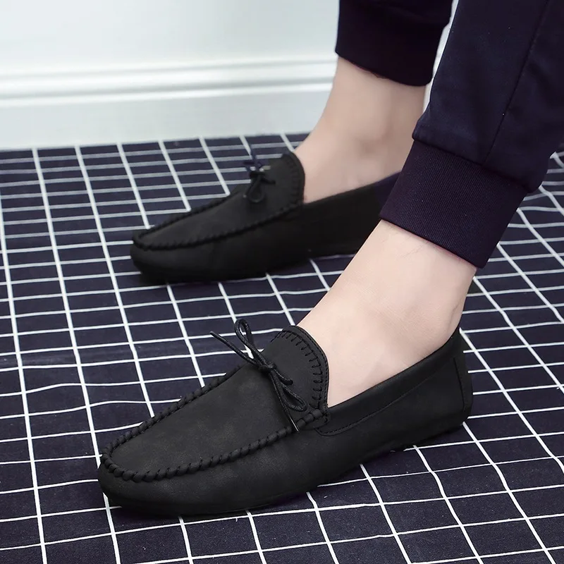 Classic Spring/Autumn 2019 Men Casual Shoes Men Loafers Fashion Sneakers Leather Breathable Slip-on Driving Shoes Brand Design