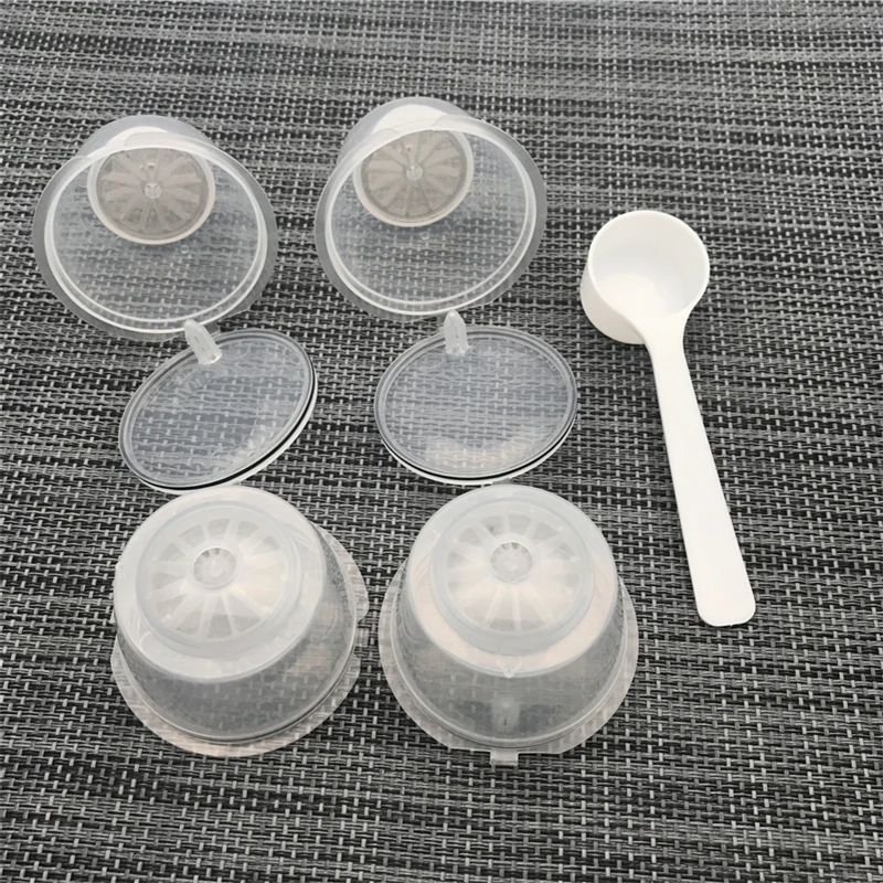 Arshen Crystal Dolce Gusto Coffee Capsule Plsatic Refillable Coffee Capsule 200 Times Reusable Compatible with Nescafe 4 Pcs/Set