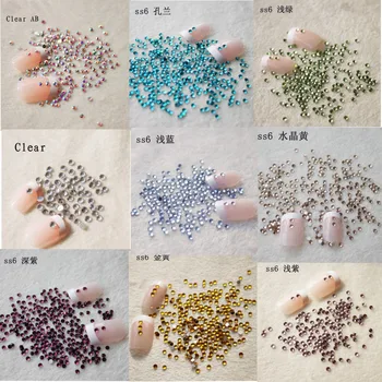 

SS6 2mm 1440PC/Pack Crystal Non Hotfix Strass Glitter Flatback Rhinestones 3d Nail Art Rhinestones For Nail Decoration Gems