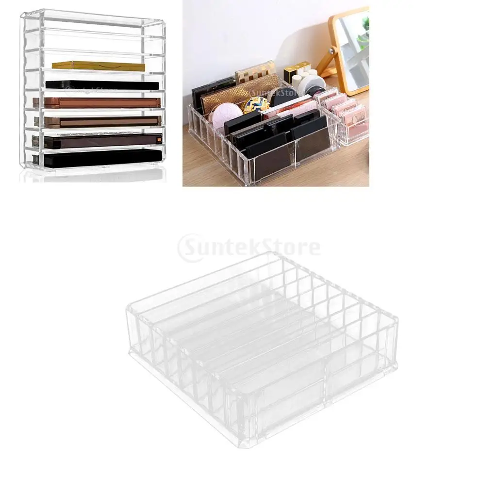 

8 Slots Clear Makeup Cosmetic Lipstick Eye Shadow Blusher Display Storage Box Case Tabletop Desk Organizer, Detachable