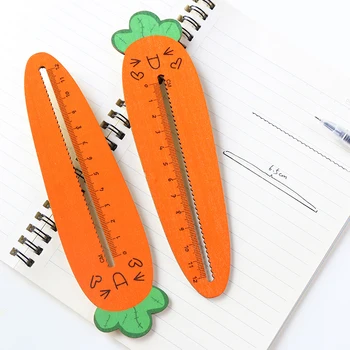 

1PCS Creative Kawaii Carrot Shape Ruler Multi Function Cartoon Ruler Learning Office Supplies