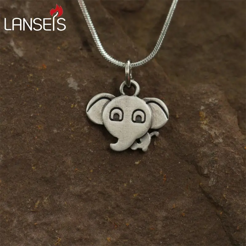 

lanseis 20pcs Cute tiny Cartoon elephant Necklace pendants for women necklace Animal jewelry Simple necklaces gift for friend