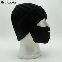 Mr. Kooky, новинка, мужские, женские, крутые, забавные, зимние, теплые, вязаные шапочки с отворотами, маска для лица, шапка с бородой, Рождественский кляп, подарки