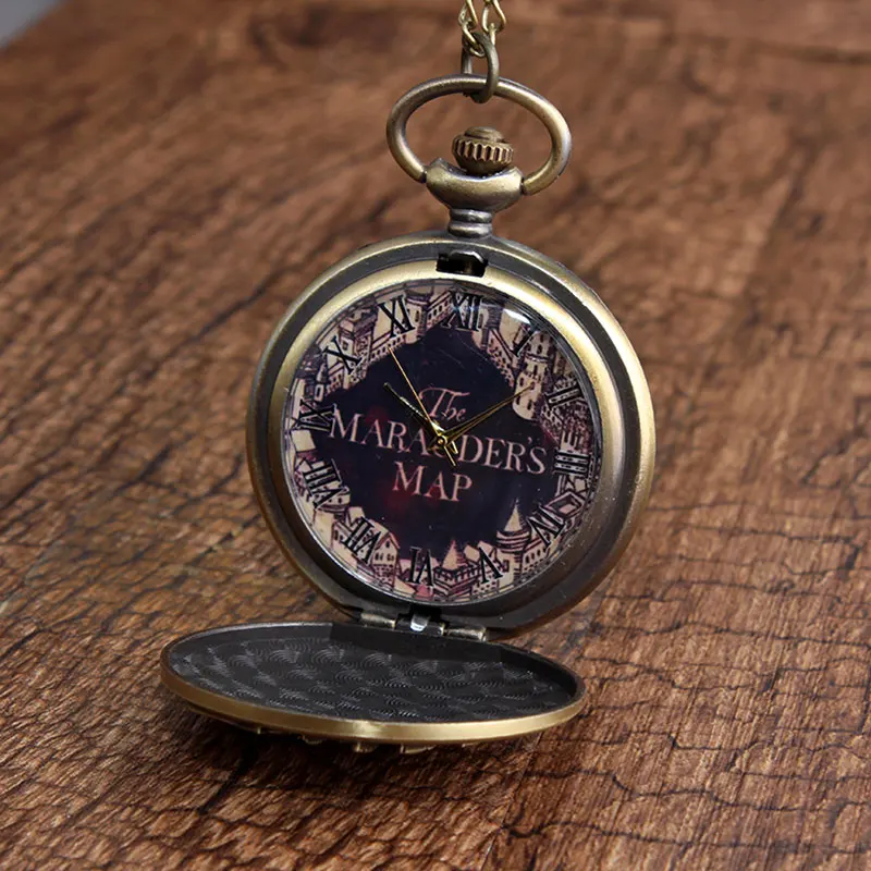 Marauders карта винтажные карманные часы для мужчин и женщин ретро брелок ожерелье часы цепочка Кулон детский подарок reloj de bolsillo