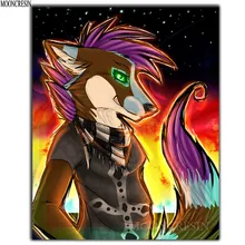 5D Diy Diamond Painting Cross Stitch Dressed Wolf Needlework Diamond Embroidery Full Round Mosaic Decoration Resin Stickers Kits