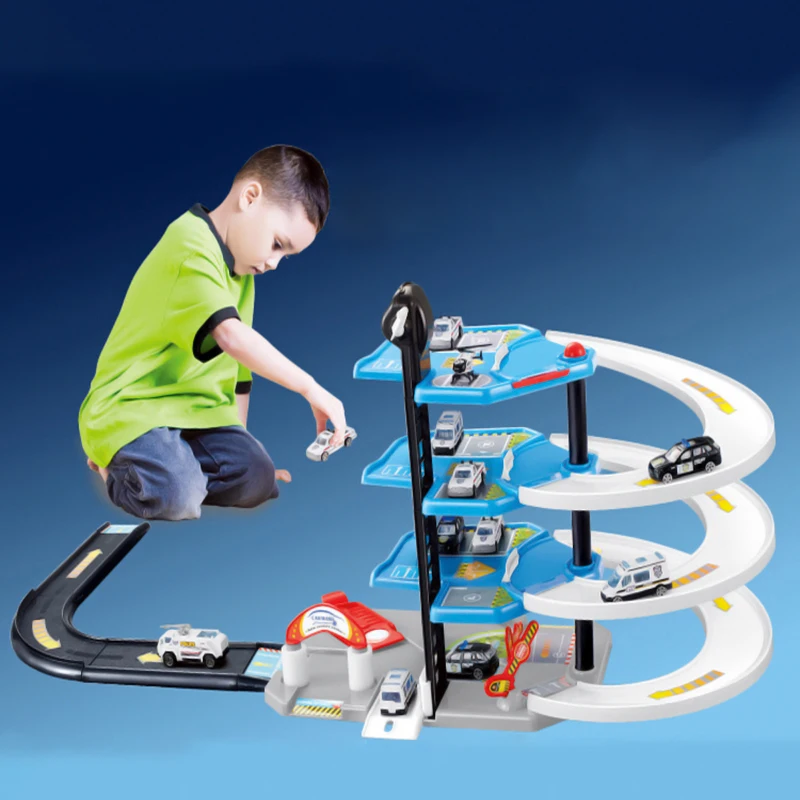 

Assembling track sliding police car puzzle building blocks toy