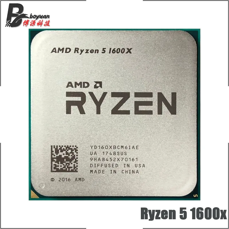 Процессор AMD Ryzen 5 1600X R5 YD160XBCM6IAE 6-ядерный 12-поточный процессор 95 Вт L3 = 16 Мб разъем AM4 |