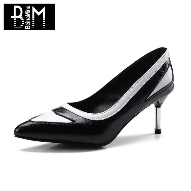 Tamanho 32 43 BEINAMINA Sexy Misto De Cor Saltos Finos Das Mulheres 