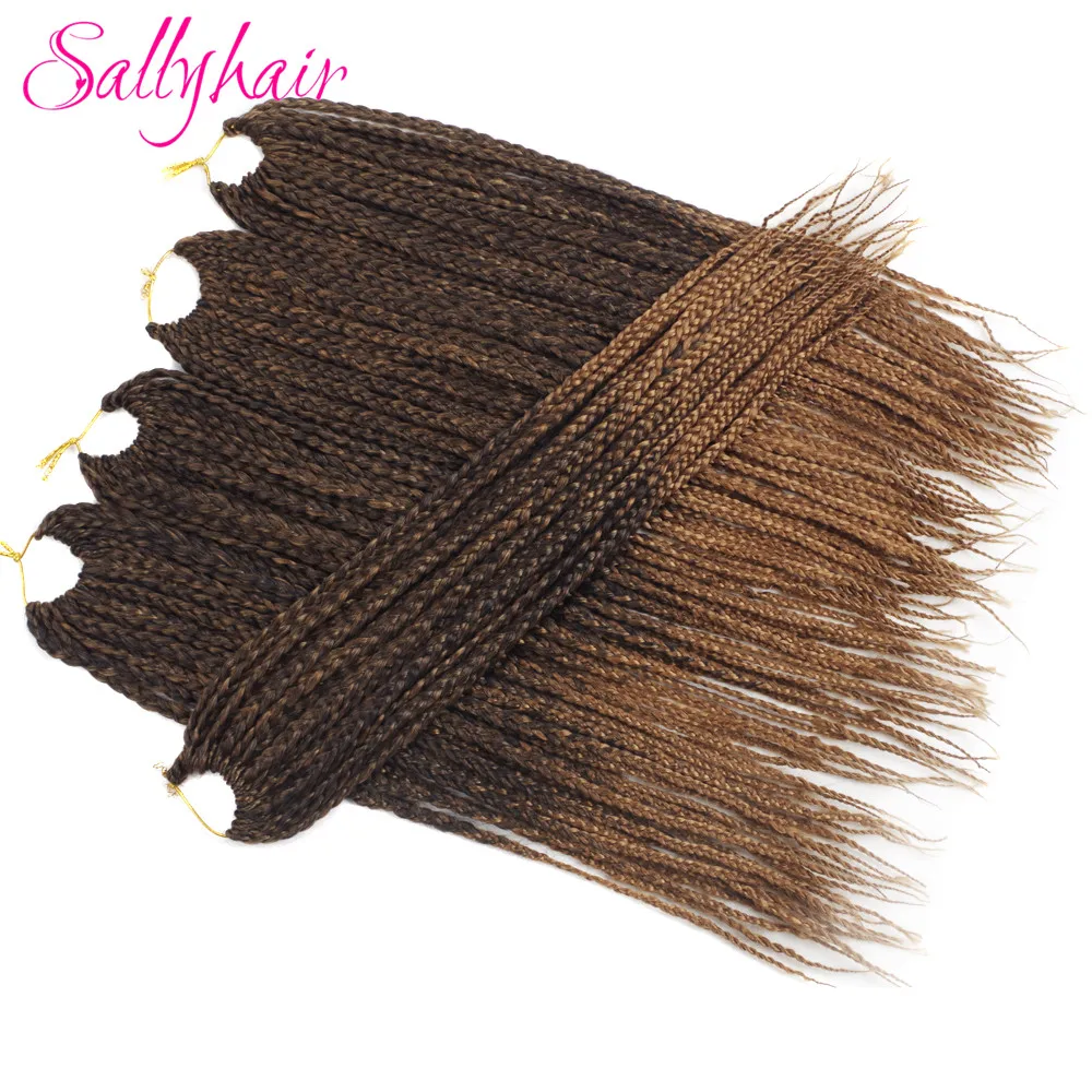 Sallyhair Brands 3X Afro Box Braids 22inch 22 Pcspack Synthetic Crochet Ombre Tow Tone Braiding Hair Extensions Black Brown Bug (40)