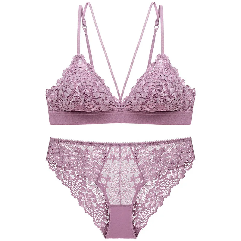 

summer female deep v bra sexy lace push up sexy bra sets suit for women comfortable bralette french style bras lingerie set