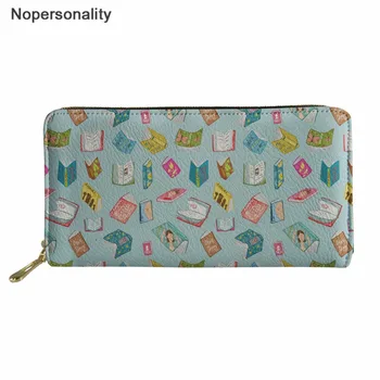 

Nopersonality Personality Book Lover Prints Long Leathe Wallet for Women Zipper 2019 Fashion Casual Ladies Coin Purse Money Bag