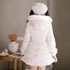 Princess sweet lolita parkas Candy rain winter Japanese Sweet Princess lace fox fur coat Middle and long slim down C22CD7218 ► Photo 2/6