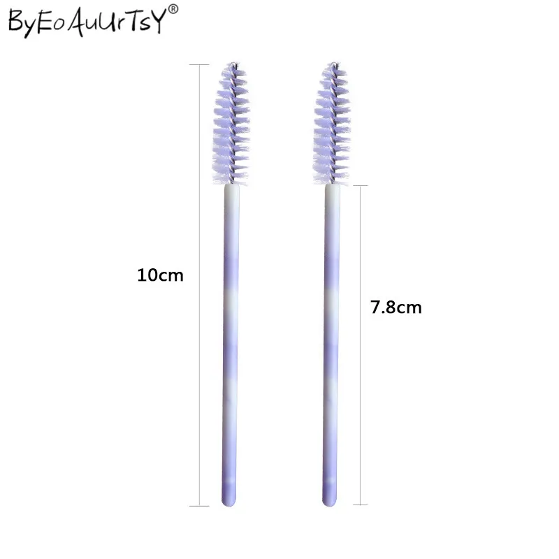 100pcs Disposable Mascara Wands Applicator Spoolers Eye Lashes Cosmetic Brush Eyelash Brushes Makeup Brushes Light Purple        (6)