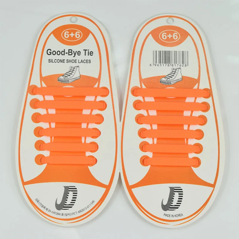 Детские шнурки Т-образные силиконовые шнурки дизайн унисекс спортивные атлетические шнурки без галстука детская обувь теннисные туфли с кружевами - Цвет: Orange