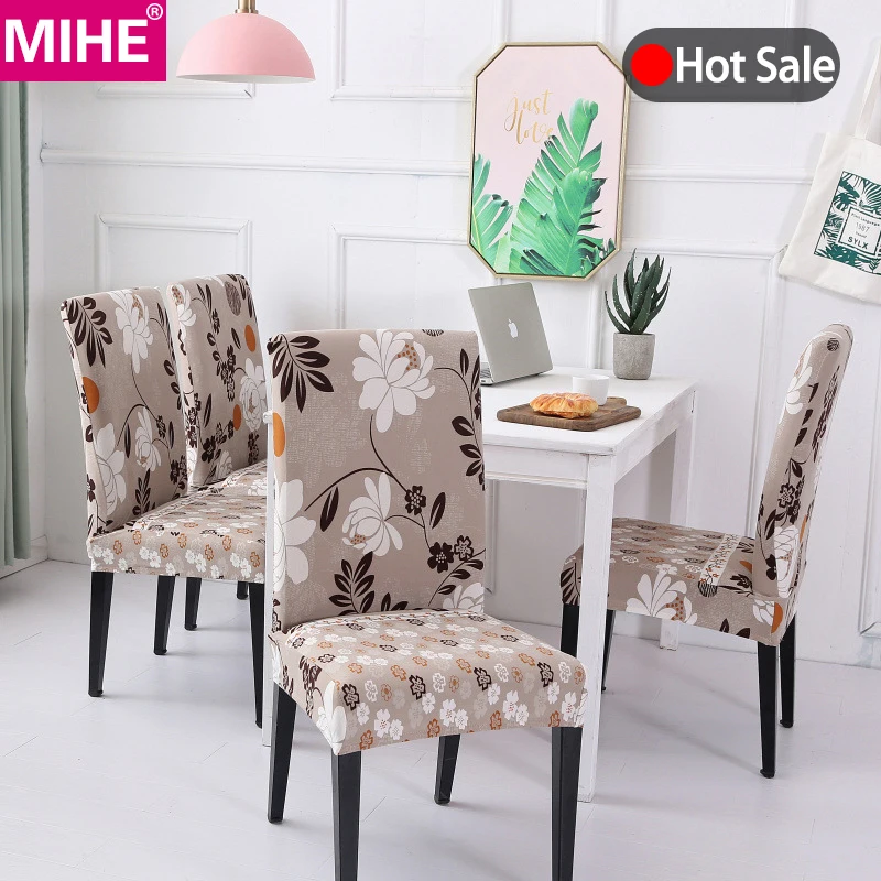 

4 Pieces Spandex Chair Cover Stretch Elastic Dining Seat Cover For Banquet Wedding Hotel Anti-dirty Removable Chair Covers YZT12