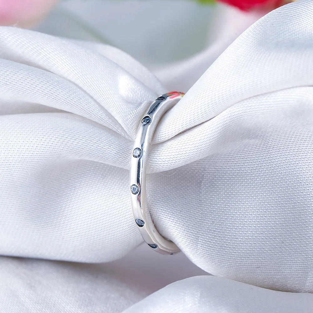 LZESHINE 925 Sterling Silver Rings Simple Style Finger Ring for Women Wedding with AAA Zirconia European Jewelry PSRI0014-B
