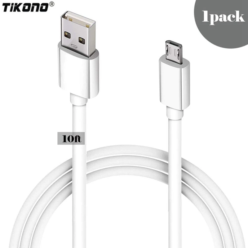 

3M Long Android Charger Cable Fast Charge,USB to Micro USB Cable White,Micro USB 2.0 Cable USB Micro Cable for Samsung,Kindle