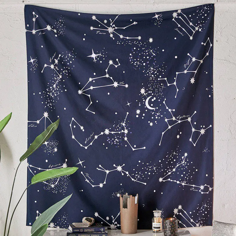

Psychedelic Constellation Galaxy Space Pattern Tapestry Wall Hanging Light-weight Polyester Fabric Home Wall Decoration