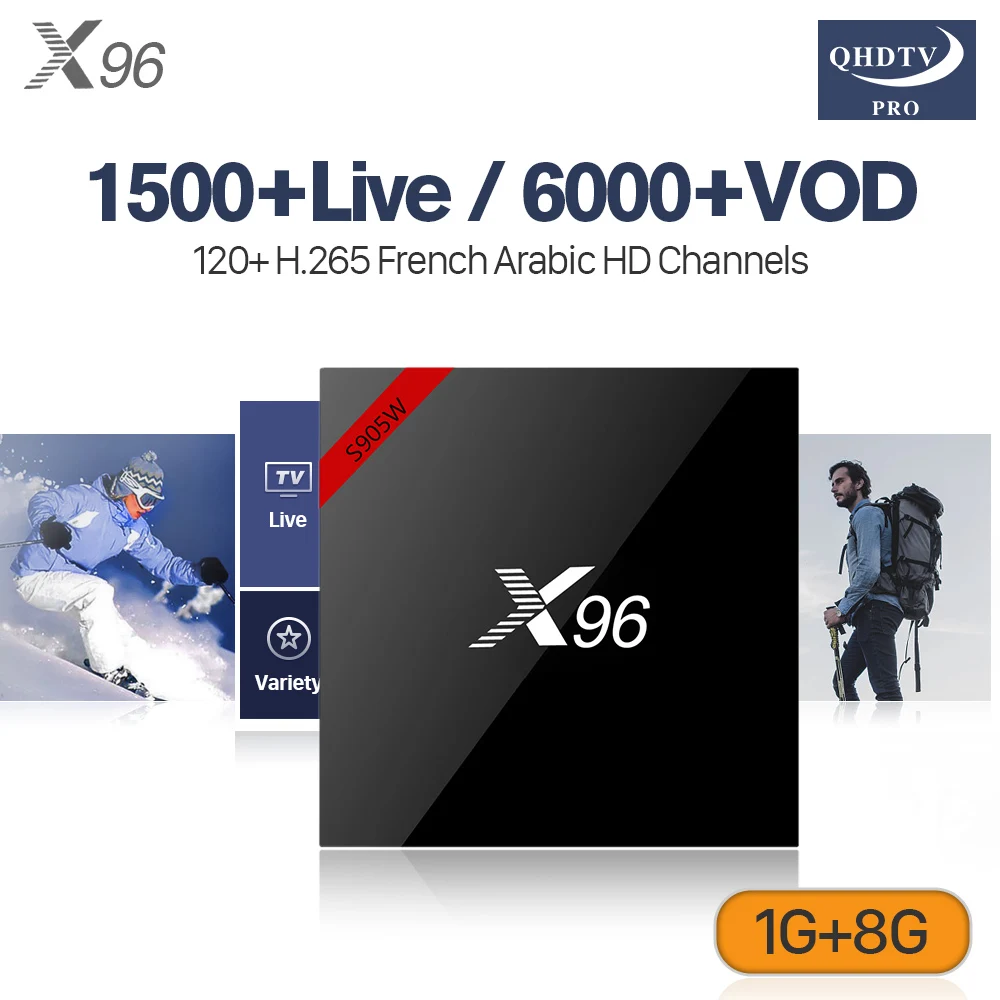 

IPTV France Android 7.1 TV Box X96W S905W Quad Core With Live IPTV Code QHDTV Pro Subscription Arabic Tunisa IPTV H.265
