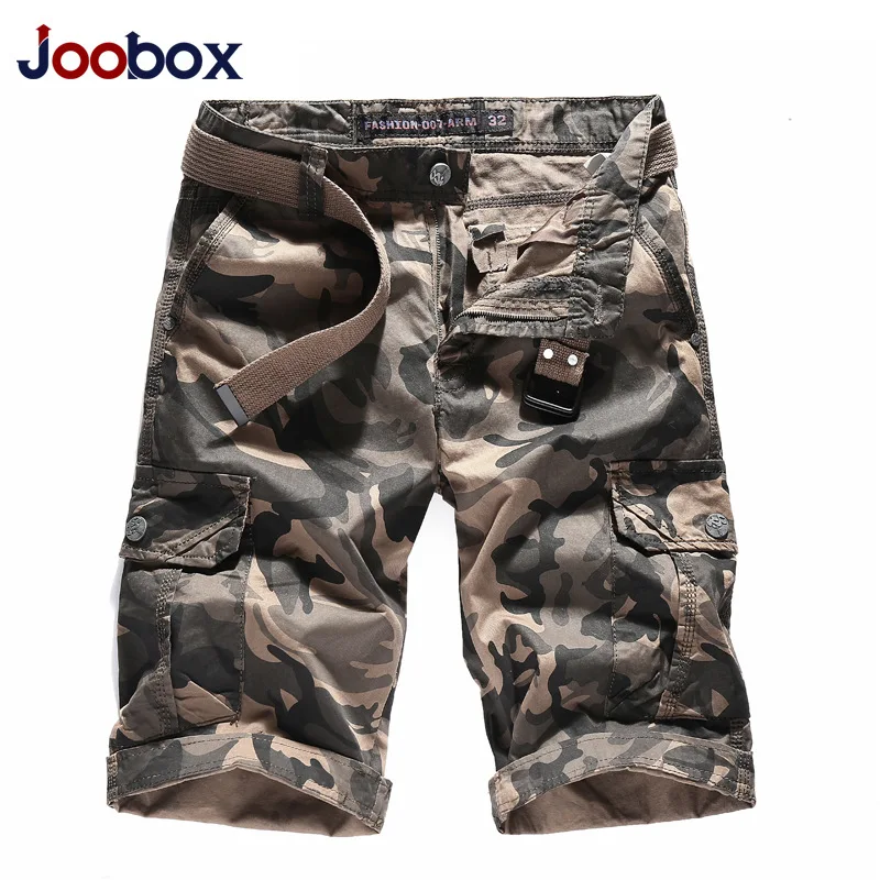 JOOBOX 2018 Мода Для мужчин камуфляж шорты Повседневное Лето по колено прямо печатных