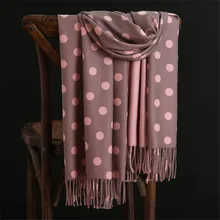 RUNMEIFA роскошный бренд новые зимние теплые кашемировые шарфы с узором в горошек высокого качества длинные женские плотные шарфы и шали