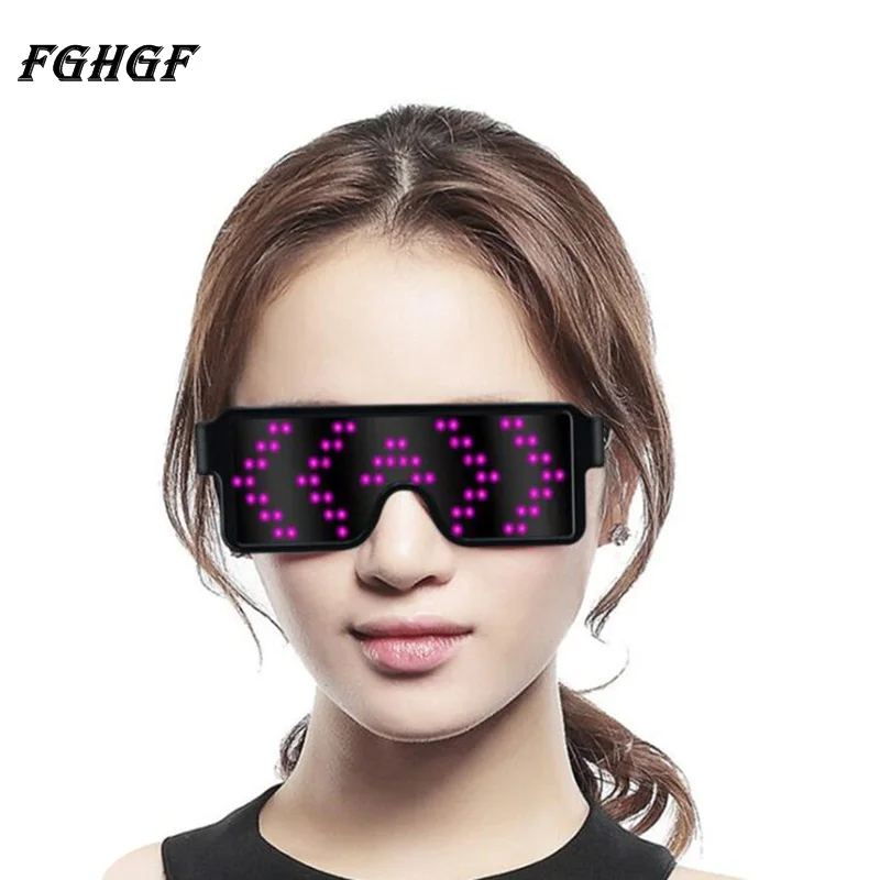 FGHGF Neon LED Glasses Glowing Light Novelty Light Festival Party