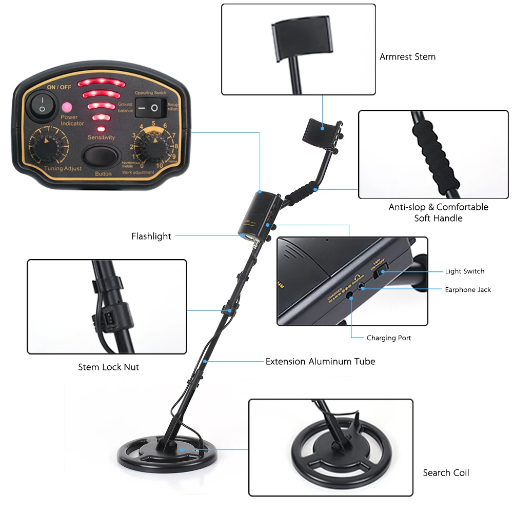SMART SENSOR AR944M Professional Underground Metal Detector Lightweight