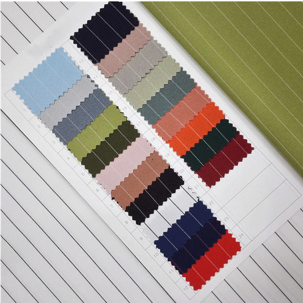 

Pinstripe Twill Fabric Elastic Polyester Women Suit Uniform Dress Shirt Skirt Fabric DIY Handmade width 1.5m*length 1m B90