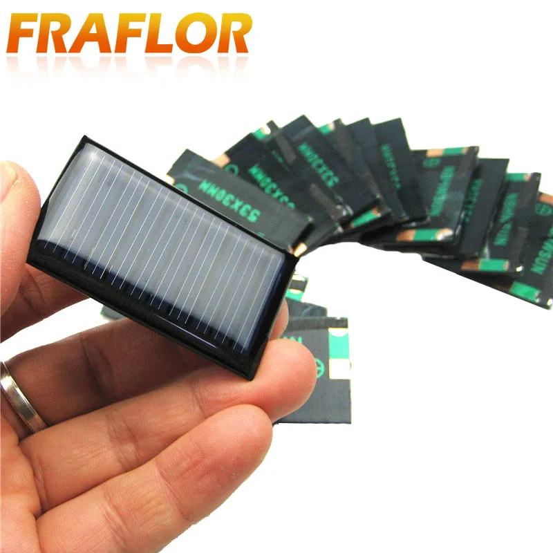 

10Pcs/Lot 5V 30mA 53X30mm Micro Mini Small Power Solar Cells Panel For DIY Toy, 3.6V Battery Charger Solar LED Light Solar Cell