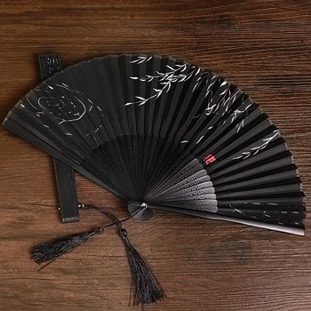 

Summer Folding Fan Bamboo Silk Fan Dance Party Flower Printing High Quality Home Decoration Crafts 38