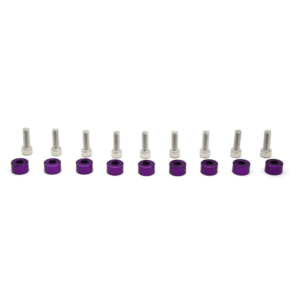 Aluminum 9pcs Neo Chrome Engine Dress Up 8mm Metric Cup Washers Kit Fender Washer Header Gold