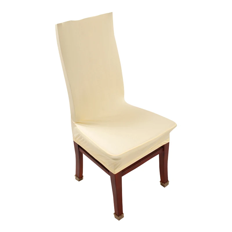 1 Piece Light Yellow Chair Covers Spandex Polyester Dining Chair Covers