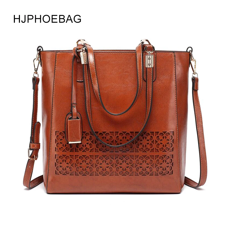 HJPHOEBAG New women's shoulder bag retro Pu leather Messenger bag hollow ladies bag oily multi-color women's handbag YC022