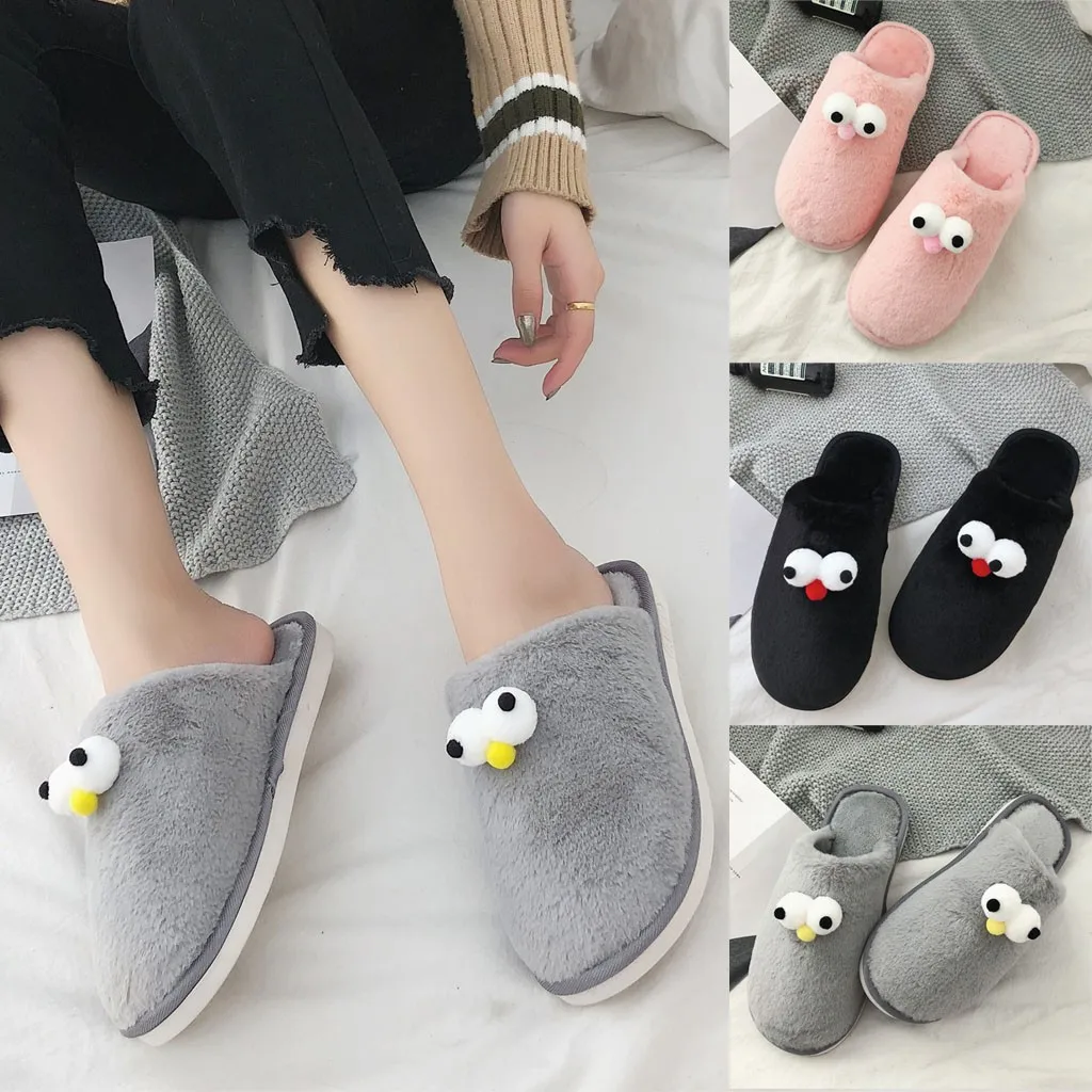 

Warm Slippers Women's Slippers Indoor Eye Soft Flat Bottom Open Toe Slippers Cotton Slippers Chaussures Femme Pantoufles Femme