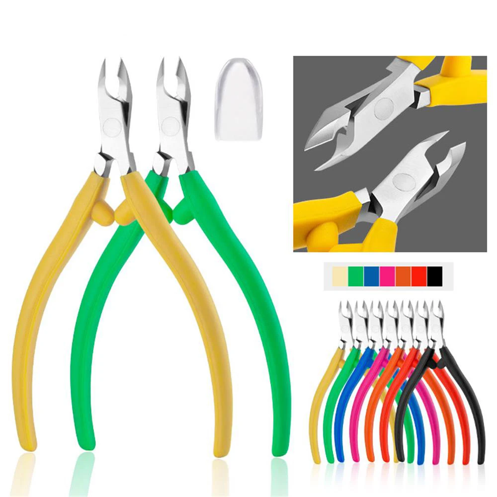 Gradient Color Stainless Steel Cuticle Clippers Nippers Rainbow Dead Skin Metal Nail Art Remover Scissors Manicure Tools Cleaner