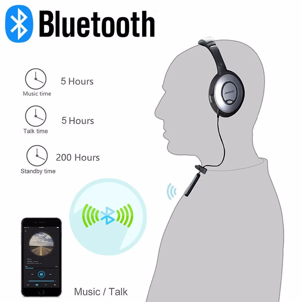 Адаптер Bluetooth для наушников Bose OE2 OE2i QC25 приемник аудио кабель трансформируемый