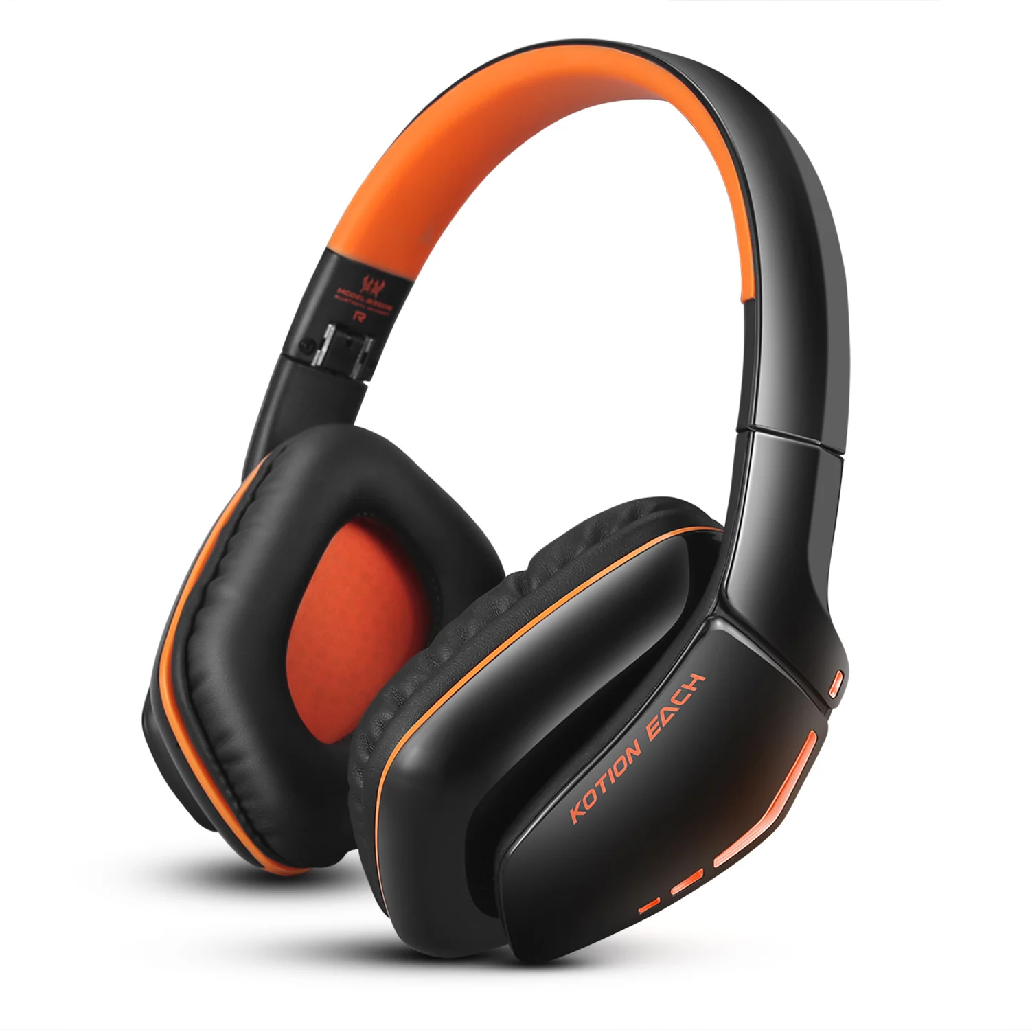 KOTION EACH B3506 беспроводные Bluetooth наушники Складная игровая гарнитура с микрофоном светодиодный V4.1 Стерео гарнитуры для PS4 ПК Компьютеры - Цвет: Black Orange