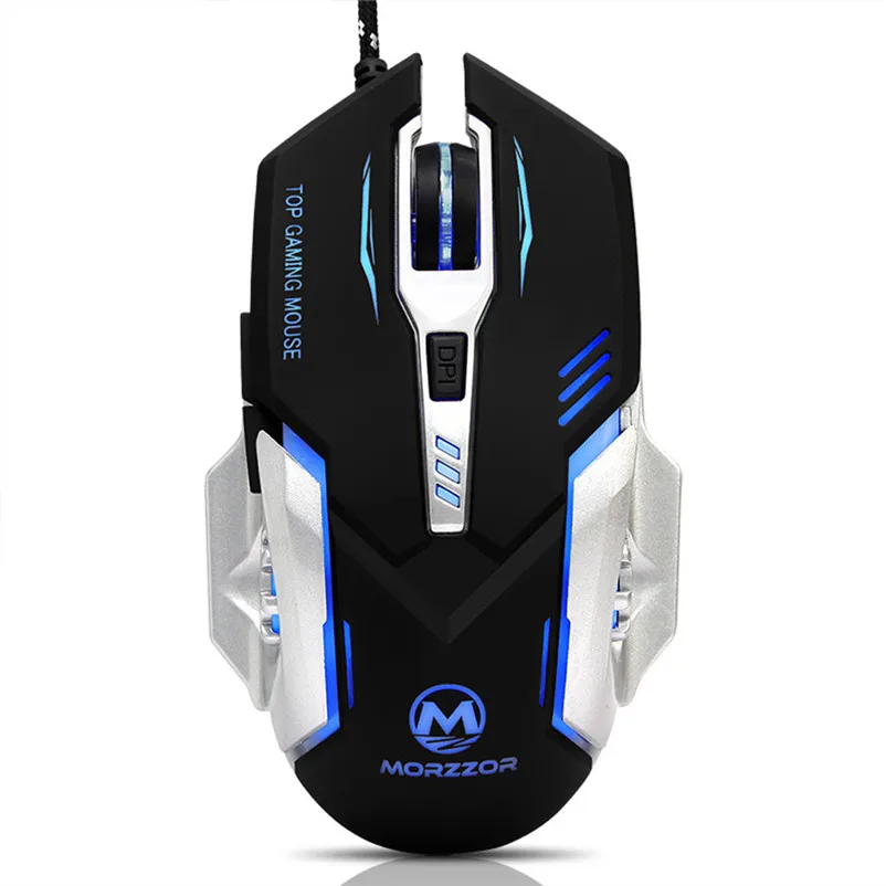 MORZZOR 3200 DPI 6D Buttons LED Mechanical Wired Gaming Mouse For PC