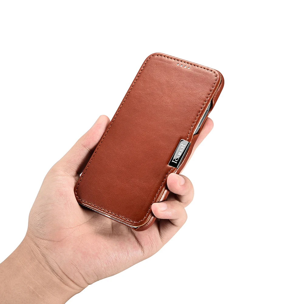 Icarer Brand for iPhone XR Case Vintage Genuine Leather