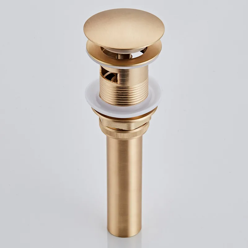 

Pop Up Drains Brass Lavatory Sink/Basin Push Down Drainer Brushed Gold Bathroom Parts Faucet Accessories Deodorization Drain